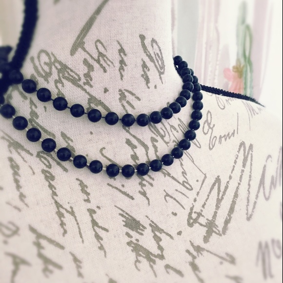 Jewelry - Black Double Strand Beaded Necklace